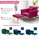 Fuchsia Velvet Adjustable Accent Chair With Three Backrest Angles
