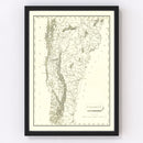Vintage Map of Vermont 1804