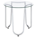 Beller 3-piece Round Tempered Glass Top Coffee Table Set Chrome