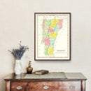 Vintage Map of Vermont 1824