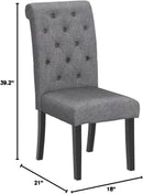 Leviton Gray Solid Wood Tufted Dining Chair Set Of 2