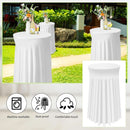 White Spandex Cocktail Tablecloths 32 Inch Round Pack Of 4