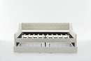 aybed Corner Bed Sofa Bed with Drawers Velvet Upholstered daybed Twin Daybed with Storage, Wood Slat Support (Beige,full,79.9'x58.2'x28.7')