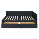 Upholstered Tufted Daybed Frame With Storage Drawers