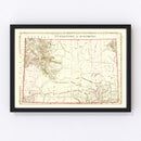 Vintage Map of Wyoming 1880