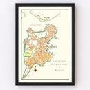 Vintage Map of Boston, Massachusetts 1775