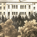 Vintage Bird's Eye View of Harvard 1858