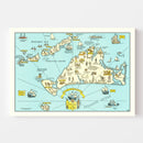 Vintage Pictorial Map of Martha's Vineyard 1930
