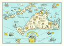 Vintage Pictorial Map of Martha's Vineyard 1930