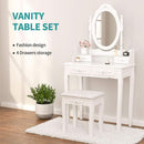 White Vanity Table Set With 360 Degree Rotating Mirror