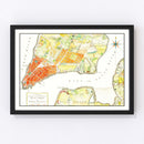 Vintage Map of New York City, New York 1776