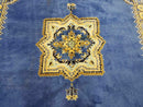 7' X 10' 5" Handmade Moroccan Urban Rabat Wool Carpet Blue Area Rug