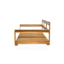 TOPMAX Patio Wooden Twin Size Porch Swing Daybed Frame, Garden Swing Bench Chair with 4 Hanging Ropes for Backyard,Outdoor,Natural