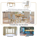 7-Piece Farmhouse Dining Set Classic Rustic Table and 6 high-back design Chairs for Dining Room, Kitchen (Natural Wood Wash)