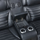 Ephron - Power Motion Loveseat With Console, Power Headrests, LED & Speakers - Black