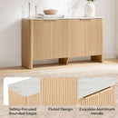 61 Inch Oak Sideboard Cabinet With Adjustable Shelves