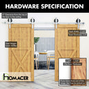 Non-Bypass Sliding Barn Door Hardware Kit - Spoke Wheel Design Roller - Silver Finish