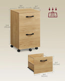 Straw Yellow 2 Drawer Rolling File Cabinet Printer Stand