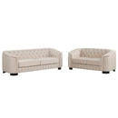 Modern Velvet Upholstered 3-Piece Sofa Set with Rubber Wood Legs in Beige