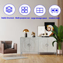 Modern Lacquered 4 Door Wooden Cabinet Sideboard Buffet Server Cabinet Storage Cabinet, For Living Room, Entryway, Hallway, Office, Kitchen And Dining Room