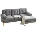 82.6' Modern Sectional Sofas Couches Velvet L Shaped Couches for Living Room, Bedroom(Old SKU:SG000980AAE), Light Grey