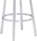 Modern Black Faux Leather Swivel Bar Stool for Kitchen