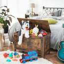 Rustic Brown Toy Box LargeCapacityStorage Bench Hinge