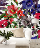 Voguish Multicolored Poppies Wallpaper Vogue