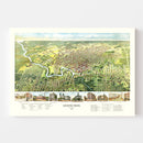 Vintage Map of Houston, Texas 1891