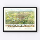 Vintage Map of Houston, Texas 1891
