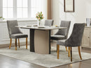 Rayon Cloth Flocking Chenille Dining Chairs Channel Kitchen Dinner Chair Comfy Fabric Upholstered Accent Chair for Dining Room with Golden Stainless Steel Plating Legs,Set of 2 (Gray), SW1647GY