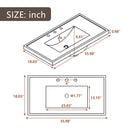 36' Bathroom Vanity with Sink Combo, One Cabinet and Three Drawers, Solid Wood and MDF Board, White (Old Sku:SY999505AAK)