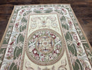 Aubusson Rug 5x8, Wool Handmade Vintage Carpet, Angel Motifs, Flatweave Rug 5 x 8, Medium Sized, European Design