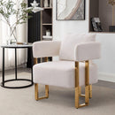 TS Teddy fleece upholstered metal foot sofa 1PC White