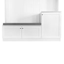 ON-TREND Elegant Design Hall Tree with Comfort and Storage Solutions, Functional Hallway Shoe Cabinet with Bench&Cushion, Modern Coat Rack with Hooks for Entryways, White (OLD SKU: SD000026AAK)