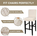 Water Repellent Bar Stool Covers Set Of 4 Beige Ripple Jacquard