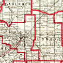 Vintage Map of Arkansas 1919