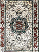 Silk Turkish Kayseri Rug 2.7 x 4, Floral Medallion, Fine Oriental Carpet, Small Vintage Rug, Silk Pile on Silk Foundation, Hand Knotted