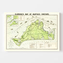 Vintage Map of Martha's Vineyard, 1913