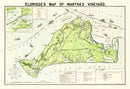 Vintage Map of Martha's Vineyard, 1913