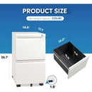 White Metal Mobile Filing Cabinet With Lock And Drawers