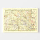 Vintage Map of North Dakota 1901