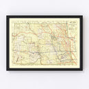 Vintage Map of North Dakota 1901