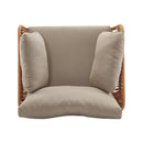 Beige and Light Wood-Tone Rope Iron Lounge Chair with Cushions for Natural and Modern Spaces