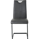 Modern Charcoal PU dining chair living room chair upholstered chair, black metal chair leg design, kitchen, living room, bedroom, dining room side chair (Set of 4)