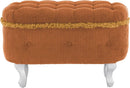 Orange Upholstered Storage Ottoman for Living Room