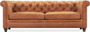 Lyon 87.4 Inch Cognac Tan Sofa Full Grain Leather Finish