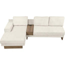 114" L-shaped Sofa Sectional Sofa with Two USB Ports and Two Power Sockets, a Storage Drawer and a Reversible Chaise Lounge for Living Room, Beige