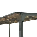 Outdoor Wall-Mounted Gazebo with Sloped Roof Design, UV Protection, and Durable Iron Frame, 14.76x9.22 FT, Gray