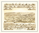 Vintage Map of Auburn, Rhode Island 1890